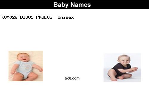 \u0026-diuus-paulus baby names