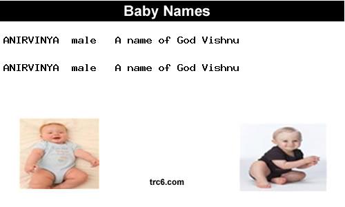 anirvinya baby names