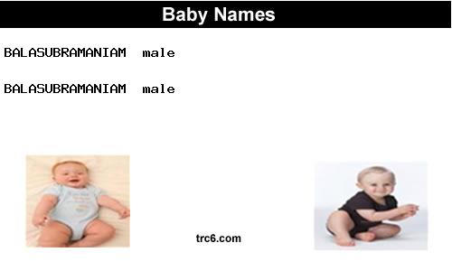 balasubramaniam baby names