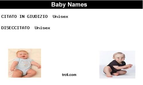 diseccitato baby names