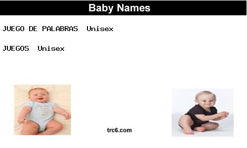 juegos baby names