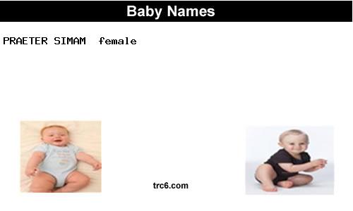 praeter-simam baby names